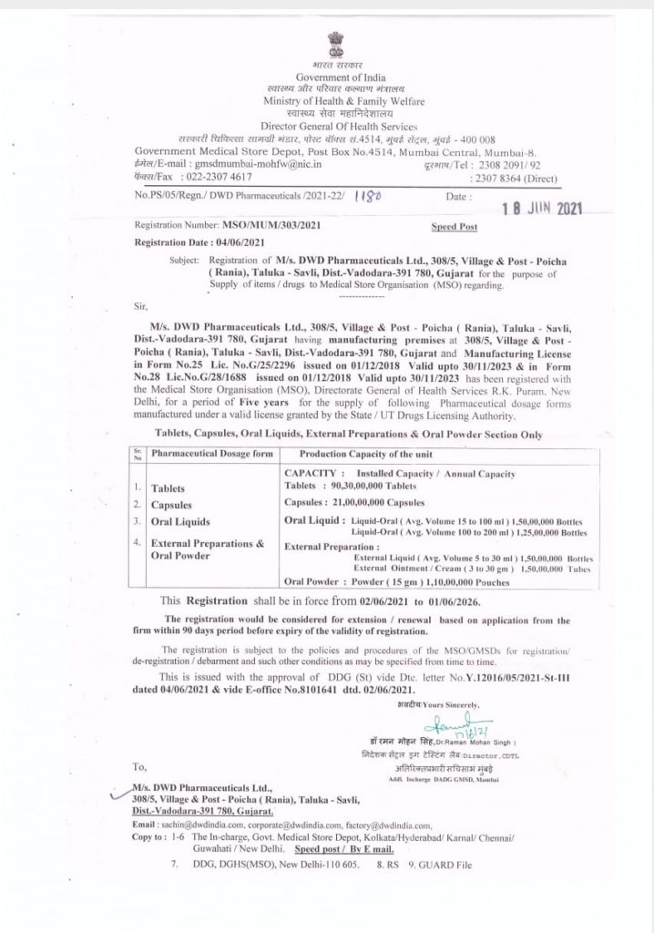 DWD Pharmaceuticals Ltd